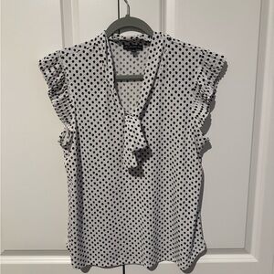 Adrianna Papell Black and White Polka Dot Blouse